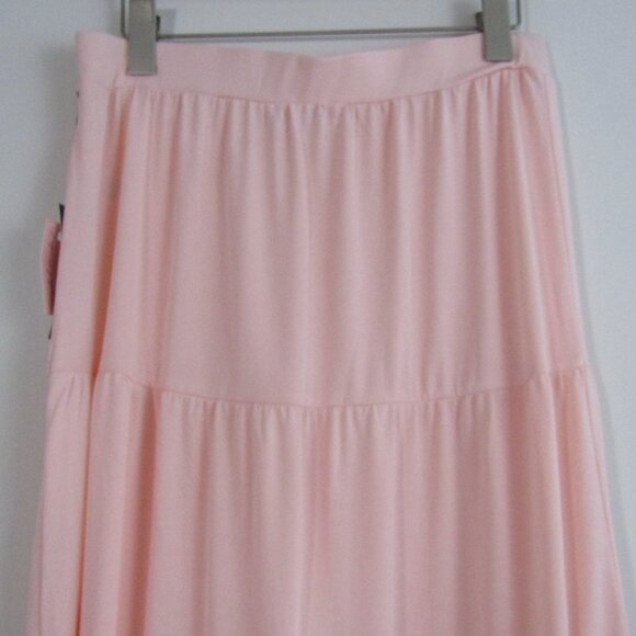 Crosby Midi Tiered Skirt Large Blush Pink Modal Feminine Modest Church Boho - Picture 5 of 10